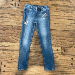 Girls Skinny Jeggings sequin hearts